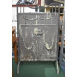A Vintage Metal Fire Screen with Ribbon and Swag Decoration, 77cm high