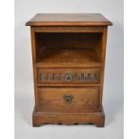 A Mid 20th Century Oak Old Charm Bedside Chest with Two Drawers, 45cm wide