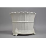 A Late 19th/Early 20th Century Creamware Circular Planter on Three Scrolled Feet, Ribbed Body and