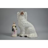 A 19th Century Staffordshire Spaniel Together with Staffordshire Figure of Maiden, Possibly Queen