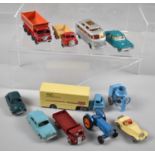 A Collection of Eleven Unboxed Lesley Matchbox Toys of the 1950 and 60's Showing Little signs of
