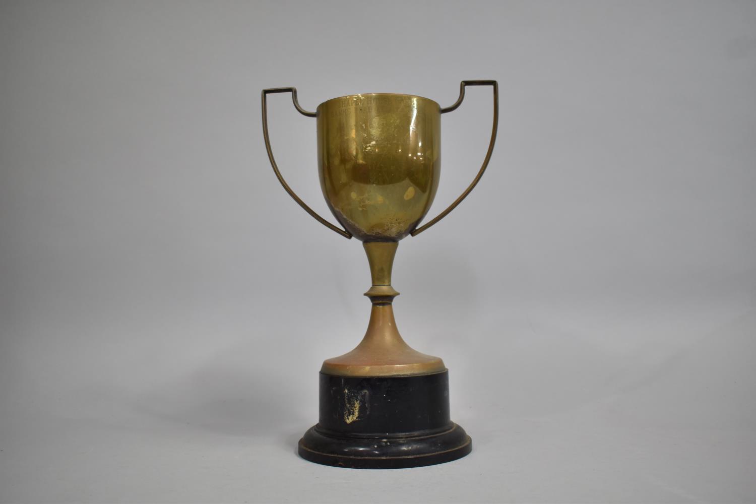 A Two Handled Memorial Trophy for Chapel House Farm Banks Road Allotments, 35cm high