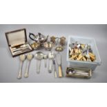 A Collection of Various Items of Silverplate, Cutlery etc