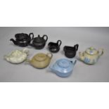 A Collection of Late 19th/Early 20th Century Miniature Teapots to Include Basalt, Jasperware etc,