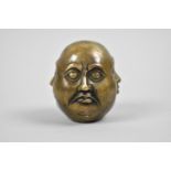 A Reproduction Far Eastern Bronze Four Mask Buddhistic Head, 5.5cm high