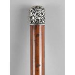 A Silver Topped Malacca Walking Cane, the Handle Inscribed Shrewsbury 18th June 1890, 87cm Long