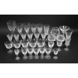 A Collection of Waterford Drinking Glasses to Comprise Wines, Brandy Balloons, Sherries etc