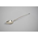 A Long Spiralled Twist Silver Spoon, Stamped 880, 22cm Long