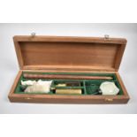 A Mid/Late 20th Century Wooden Cased Gun Cleaning Kit, 32cm wide