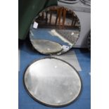 Two Vintage Circular Wall Mirrors, 52cm Diameter