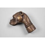 A Reproduction Bronze Novelty Walking Stick Handle in the Form of a Boxer Dog Head, 6.5cm high