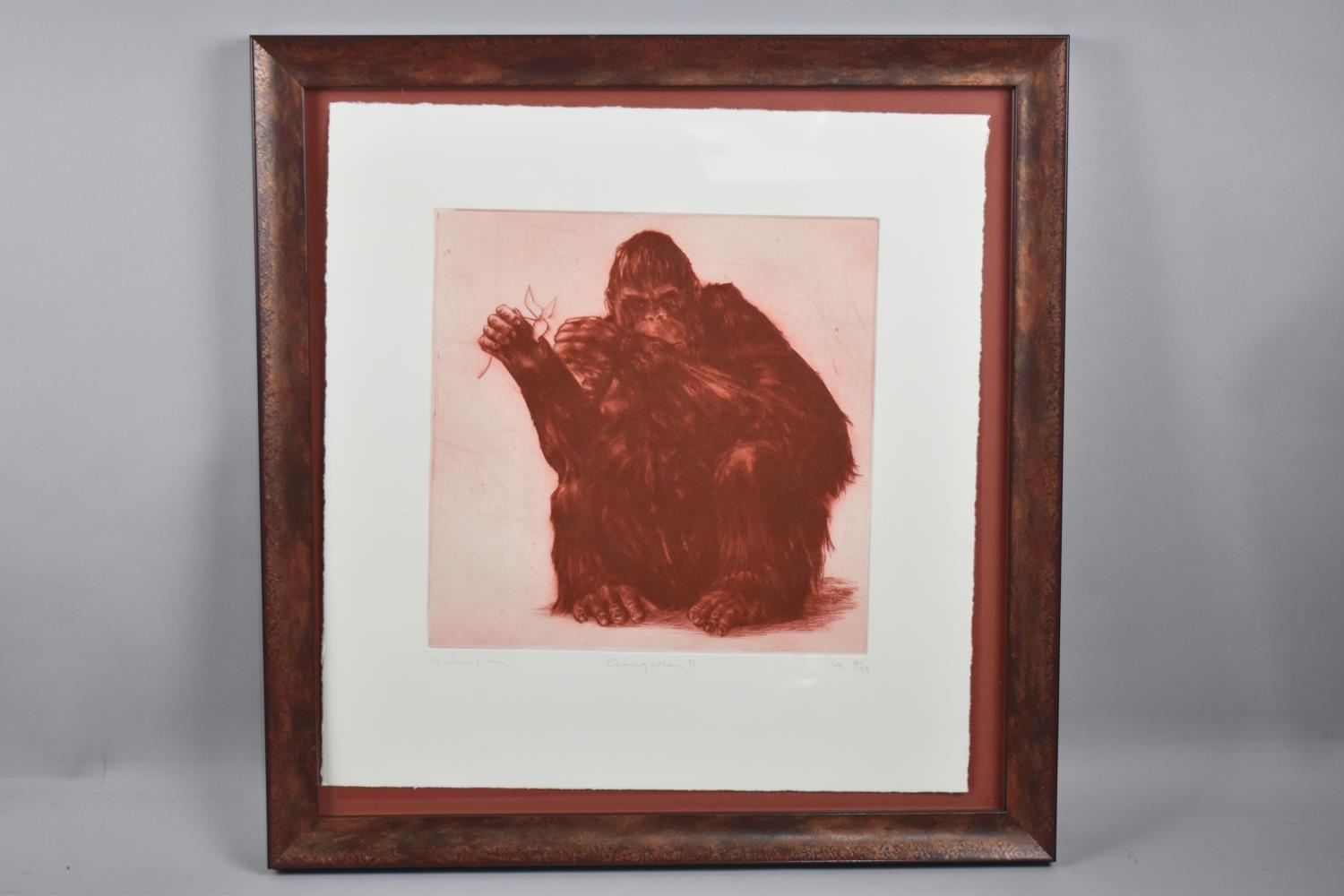 A Framed Limited Edition Print, Orangutan II, No.4/35, Helen Fay, 27cm Square