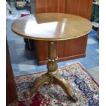 A Modern Circular Topped Tall Bar Table on Gilded Tripod Supports, 90cm diameter and 104cm high