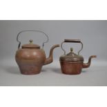 Two Copper Kettles, 24cm and 30cm