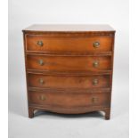 A Mid 20th Century Mahogany Bow Fronted Mahogany Chest of Four Long Drawers, Bracket Feet, 76cm wide