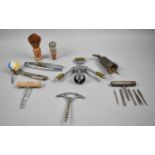 A Collection of Various Corkscrews, Nutcrackers, Shaving Brush etc