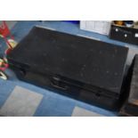 A Vintage Metal Travelling Trunk, 90cm wide