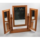 A Modern Pine Triple Dressing Table Mirror, 56cm high