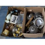 A Box of Silver Plate, Cutlery etc Together with a Box of Ceramics, glass etc