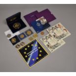 A Collection of Various Commemorative Coin Sets, Enamelled Coins etc