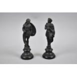 A Pair of Grand Tour Cast Lead Sculptures, Caesar with Scroll and Warrior Carrying Shield, Each 12cm