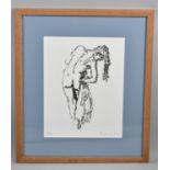 A Framed Limited Edition Mike Bernstein, Nude with Towel, no.30/75, 19x25cm