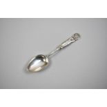 A Chinese Silver Souvenir Teaspoon with Pierced Circular Finial