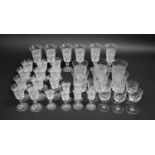 A Set of Cut Drinking Glass to Comprise Wines, Tumblers, Sherries etc