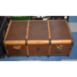 A Vintage Travelling Trunk, 91cm wide