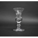 A 19th Century Drinking Glass with Bell Bowl and Single Knop on Circular Foot, 11cm high