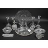 A Collection of Victorian and Later Glass to Comprise Wrythen Noggin Jug, Various Moulded Pieces