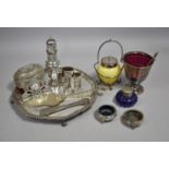 A Collection of Various Silver Plated Items to Comprise Salver, Sifter, Napkin Rings etc