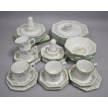 A Eternal Bow Service to Comprise Cups, Saucers, Side Plates, Large Dinner Plates, Small Dinner