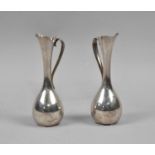 A Pair of Danish Silver Plated Bud Vases in the Form of Ewers, 15cm High
