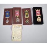 A Collection of Four Silver Gilt Masonic Jewels