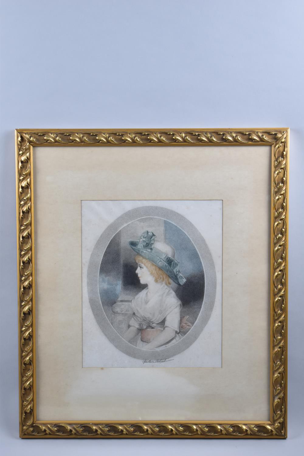 A Framed Jackson Stodart Print of a Young Girl, 21x26cm