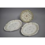 A Pair of Oval Derby Shallow Dishes and a Derby Plate c.1790