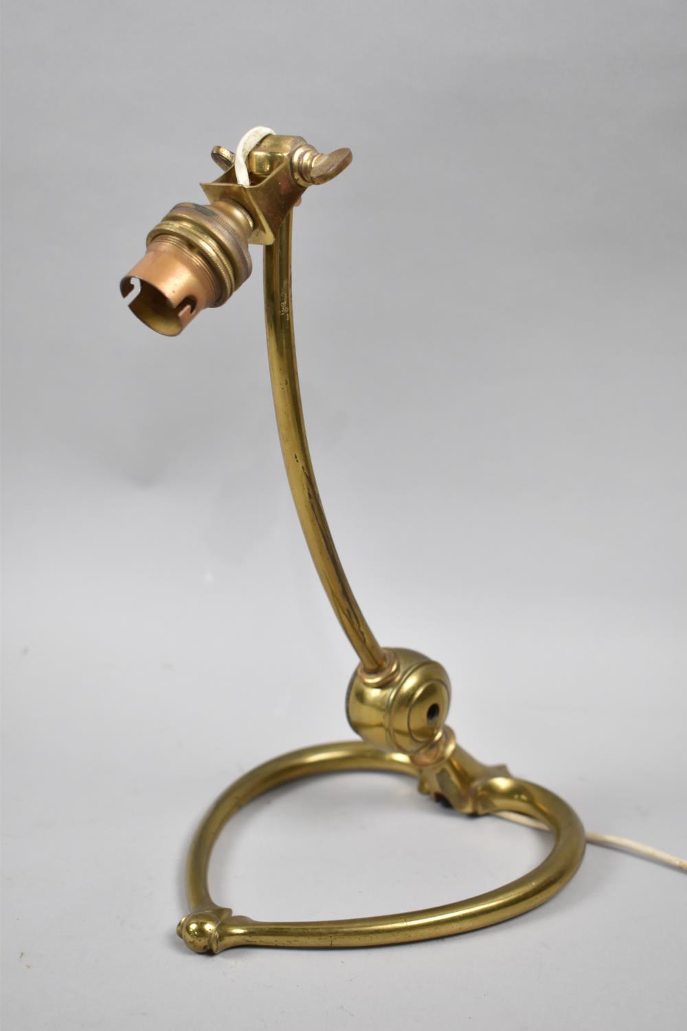 A Good Quality Lacquered Brass Adjustable Desk Lamp by W A S Benson with Heart Shaped Base in the