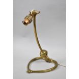 A Good Quality Lacquered Brass Adjustable Desk Lamp by W A S Benson with Heart Shaped Base in the