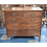 A 19th Century Mahogany Bedroom Chest of Two Short and Three Long Drawers, Bracket Feet, 104cm wide,