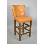 A Modern Buttoned Upholstered Bar Stool