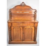 A Victorian Mahogany Chiffonier with Barley Twist Pilasters, Single Long Drawer Over Cupboard