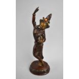 A Patinated Bronze Study of a Thai Dancer with Jewelled Headdress, 23cm high