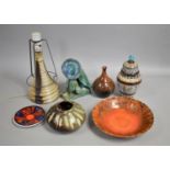 A Collection of Glazed Pottery to Comprise Royal Lancastrian Mottle Orange Glazed Bowl (AF),