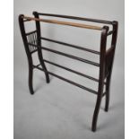 An Edwardian Mahogany Towel Rail, One Replacement Rod, 75cm Wide