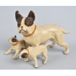A Cold Painted Spelter Group of Terrier and Two Puppies, Marked "Germany" Under, 8cm Long