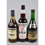 A Bottle of Martell Cognac, Woods Old Navy Rum and French Brandy