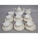 A Royal Doulton Rondo Pattern Tea Set to Comprise Teapot, Sugar Bowl, Jug, Six Cups, Six Saucers and