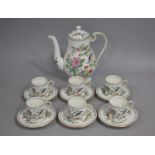 An Aynsley Pembroke Pattern Coffee Set to Comprise Coffee Pot and Six Cans and Saucers