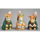 A Set of Three Coalport Basil Brush Ornaments, One with Hairline Crack